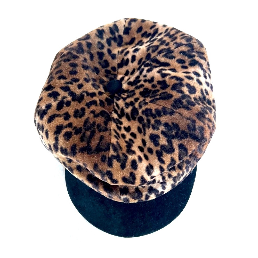 Vintage Women’s Faux Leopard Fall/Winter Newsboy Cap Hat Size S/M - Picture 12 of 15
